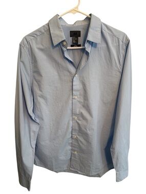 H&M Men's Pale Blue Button-Up Dress Shirt